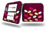 Plain Leaves On Burgundy - Decal Style Vinyl Skin fits Nintendo 2DS - 2DS NOT INCLUDED
