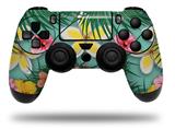 WraptorSkinz Skin compatible with Sony PS4 Dualshock Controller PlayStation 4 Original Slim and Pro Beach Flowers 02 Seafoam Green (CONTROLLER NOT INCLUDED)