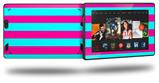 Psycho Stripes Neon Teal and Hot Pink - Decal Style Skin fits 2013 Amazon Kindle Fire HD 7 inch