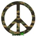 WraptorCamo Digital Camo Timber - Peace Sign Car Window Decal 6 x 6 inches