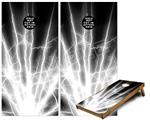 Cornhole Game Board Vinyl Skin Wrap Kit - Lightning White fits 24x48 game boards (GAMEBOARDS NOT INCLUDED)