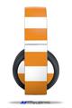 Vinyl Decal Skin Wrap compatible with Original Sony PlayStation 4 Gold Wireless Headphones Psycho Stripes Orange and White (PS4 HEADPHONES  NOT INCLUDED)