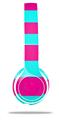 Skin Decal Wrap compatible with Beats Solo 2 WIRED Headphones Psycho Stripes Neon Teal and Hot Pink (HEADPHONES NOT INCLUDED)