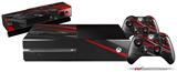 Baja 0014 Red - Holiday Bundle Decal Style Skin fits XBOX One Console Original, Kinect and 2 Controllers (XBOX SYSTEM NOT INCLUDED)
