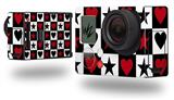 Hearts and Stars Red - Decal Style Skin fits GoPro Hero 3+ Camera (GOPRO NOT INCLUDED)