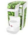 Decal Style Vinyl Skin compatible with Keurig K10 / K15 Mini Plus Coffee Makers Scattered Skulls Neon Green (KEURIG NOT INCLUDED)