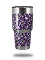 Skin Decal Wrap for Yeti Tumbler Rambler 30 oz Splatter Girly Skull Purple (TUMBLER NOT INCLUDED)
