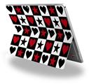 Hearts and Stars Red - Decal Style Vinyl Skin (fits Microsoft Surface Pro 4)