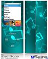iPod Nano 4G Skin - Bokeh Music Neon Teal