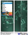 iPod Nano 4G Skin - Bokeh Music Seafoam Green