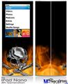 iPod Nano 4G Skin - Chrome Skull on Fire