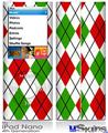 iPod Nano 4G Skin - Argyle Red and Green