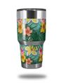 WraptorSkinz Skin Wrap compatible with RTIC 30oz ORIGINAL 2017 AND OLDER Tumblers Beach Flowers 02 Seafoam Green (TUMBLER NOT INCLUDED)