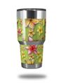 WraptorSkinz Skin Wrap compatible with RTIC 30oz ORIGINAL 2017 AND OLDER Tumblers Beach Flowers Sage Green (TUMBLER NOT INCLUDED)