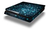 Vinyl Decal Skin Wrap compatible with Sony PlayStation 4 Slim Console Blue Flower Bomb Starry Night (PS4 NOT INCLUDED)