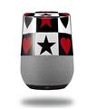 Decal Style Skin Wrap for Google Home Original - Hearts and Stars Red (GOOGLE HOME NOT INCLUDED)