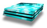 Vinyl Decal Skin Wrap compatible with Sony PlayStation 4 Pro Console Bokeh Squared Neon Teal (PS4 NOT INCLUDED)