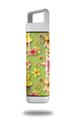 Skin Decal Wrap for Clean Bottle Square Titan Plastic 25oz Beach Flowers Sage Green (BOTTLE NOT INCLUDED)