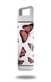 Skin Decal Wrap for Clean Bottle Square Titan Plastic 25oz Butterflies Pink (BOTTLE NOT INCLUDED)