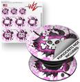 Decal Style Vinyl Skin Wrap 3 Pack for PopSockets Cartoon Skull Pink (POPSOCKET NOT INCLUDED)