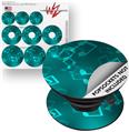 Decal Style Vinyl Skin Wrap 3 Pack for PopSockets Bokeh Music Neon Teal (POPSOCKET NOT INCLUDED)