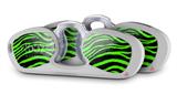 Decal Style Vinyl Skin Wrap 2 Pack for Nooz Glasses Rectangle Case Zebra Green (NOOZ NOT INCLUDED) by WraptorSkinz
