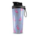 Skin Wrap Decal for IceShaker 2nd Gen 26oz Flamingos on Blue (SHAKER NOT INCLUDED)