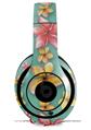 WraptorSkinz Skin Decal Wrap compatible with Beats Studio 2 and 3 Wired and Wireless Headphones Beach Flowers Seafoam Green Skin Only (HEADPHONES NOT INCLUDED)