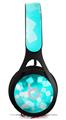 WraptorSkinz Skin Decal Wrap compatible with Beats EP Headphones Bokeh Squared Neon Teal Skin Only HEADPHONES NOT INCLUDED