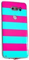 Skin Decal Wrap for LG V30 Psycho Stripes Neon Teal and Hot Pink