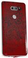 Skin Decal Wrap for LG V30 Folder Doodles Red Dark