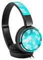 Decal style Skin Wrap for Sony MDR ZX110 Headphones Bokeh Squared Neon Teal (HEADPHONES NOT INCLUDED)