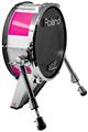 Skin Wrap works with Roland vDrum Shell KD-140 Kick Bass Drum Psycho Stripes Hot Pink and White (DRUM NOT INCLUDED)