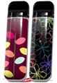 Skin Decal Wrap 2 Pack for Smok Novo v1 Plain Leaves On Burgundy VAPE NOT INCLUDED