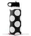 Skin Wrap Decal compatible with Hydro Flask Wide Mouth Bottle 32oz Kearas Polka Dots White On Black (BOTTLE NOT INCLUDED)