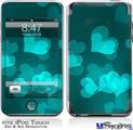 iPod Touch 2G & 3G Skin - Bokeh Hearts Neon Teal