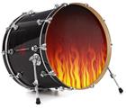 Decal Skin works with most 26" Bass Kick Drum Heads Fire Flames on Black - DRUM HEAD NOT INCLUDED