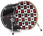 Decal Skin works with most 26" Bass Kick Drum Heads Hearts and Stars Red - DRUM HEAD NOT INCLUDED