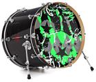 Decal Skin works with most 26" Bass Kick Drum Heads SceneKid Green - DRUM HEAD NOT INCLUDED