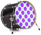 Decal Skin works with most 26" Bass Kick Drum Heads Kearas Polka Dots Purple And Blue - DRUM HEAD NOT INCLUDED