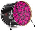 Decal Skin works with most 26" Bass Kick Drum Heads Scattered Skulls Hot Pink - DRUM HEAD NOT INCLUDED