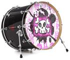 Decal Skin works with most 26" Bass Kick Drum Heads Cartoon Skull Pink - DRUM HEAD NOT INCLUDED
