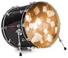 Decal Skin works with most 26" Bass Kick Drum Heads Bokeh Squared Orange - DRUM HEAD NOT INCLUDED