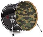 Decal Skin works with most 26" Bass Kick Drum Heads WraptorCamo Digital Camo Timber - DRUM HEAD NOT INCLUDED