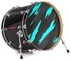 Decal Skin works with most 26" Bass Kick Drum Heads Jagged Camo Neon Teal - DRUM HEAD NOT INCLUDED
