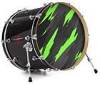 Decal Skin works with most 26" Bass Kick Drum Heads Jagged Camo Neon Green - DRUM HEAD NOT INCLUDED