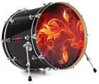 Decal Skin works with most 26" Bass Kick Drum Heads Fire Flower - DRUM HEAD NOT INCLUDED