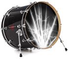 Decal Skin works with most 26" Bass Kick Drum Heads Lightning White - DRUM HEAD NOT INCLUDED