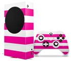 WraptorSkinz Skin Wrap compatible with the 2020 XBOX Series S Console and Controller Psycho Stripes Hot Pink and White (XBOX NOT INCLUDED)