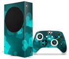 WraptorSkinz Skin Wrap compatible with the 2020 XBOX Series S Console and Controller Bokeh Hearts Neon Teal (XBOX NOT INCLUDED)